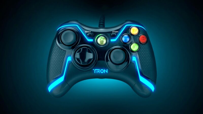 Tron-themed gaming controller