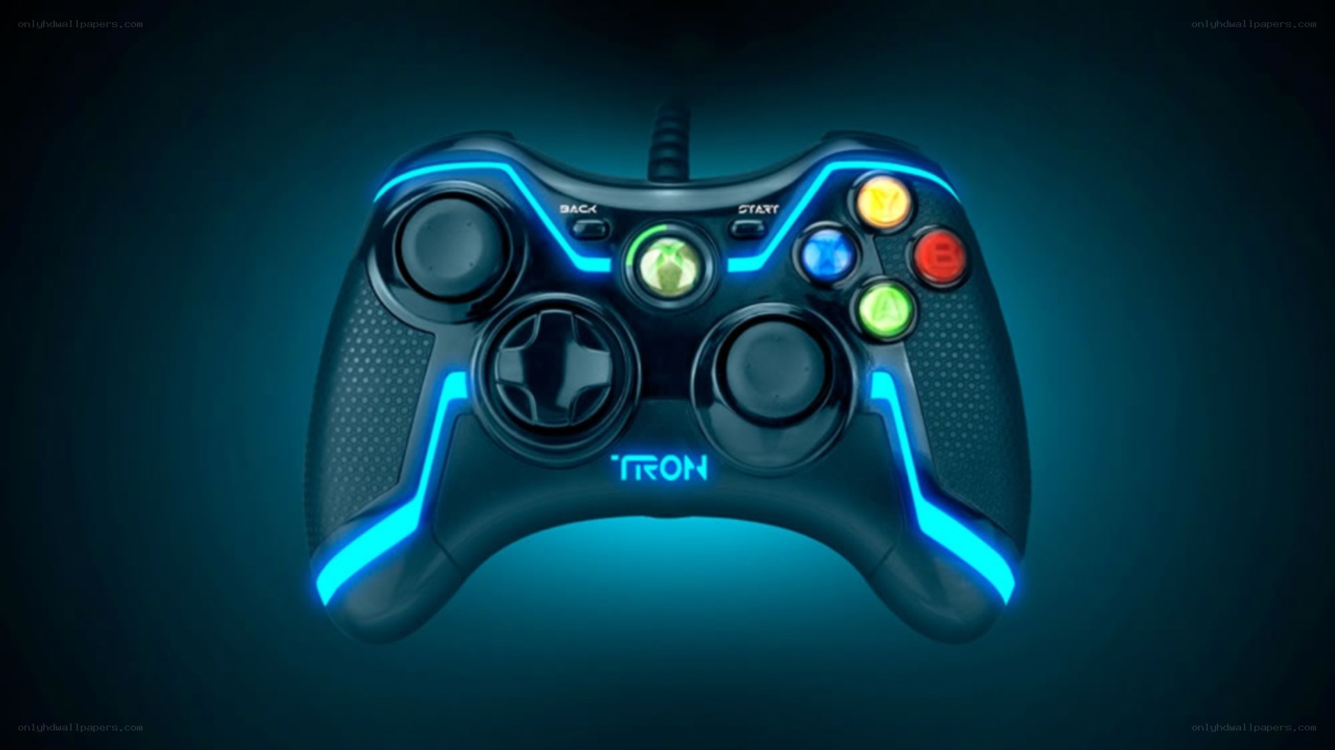 Tron-themed gaming controller