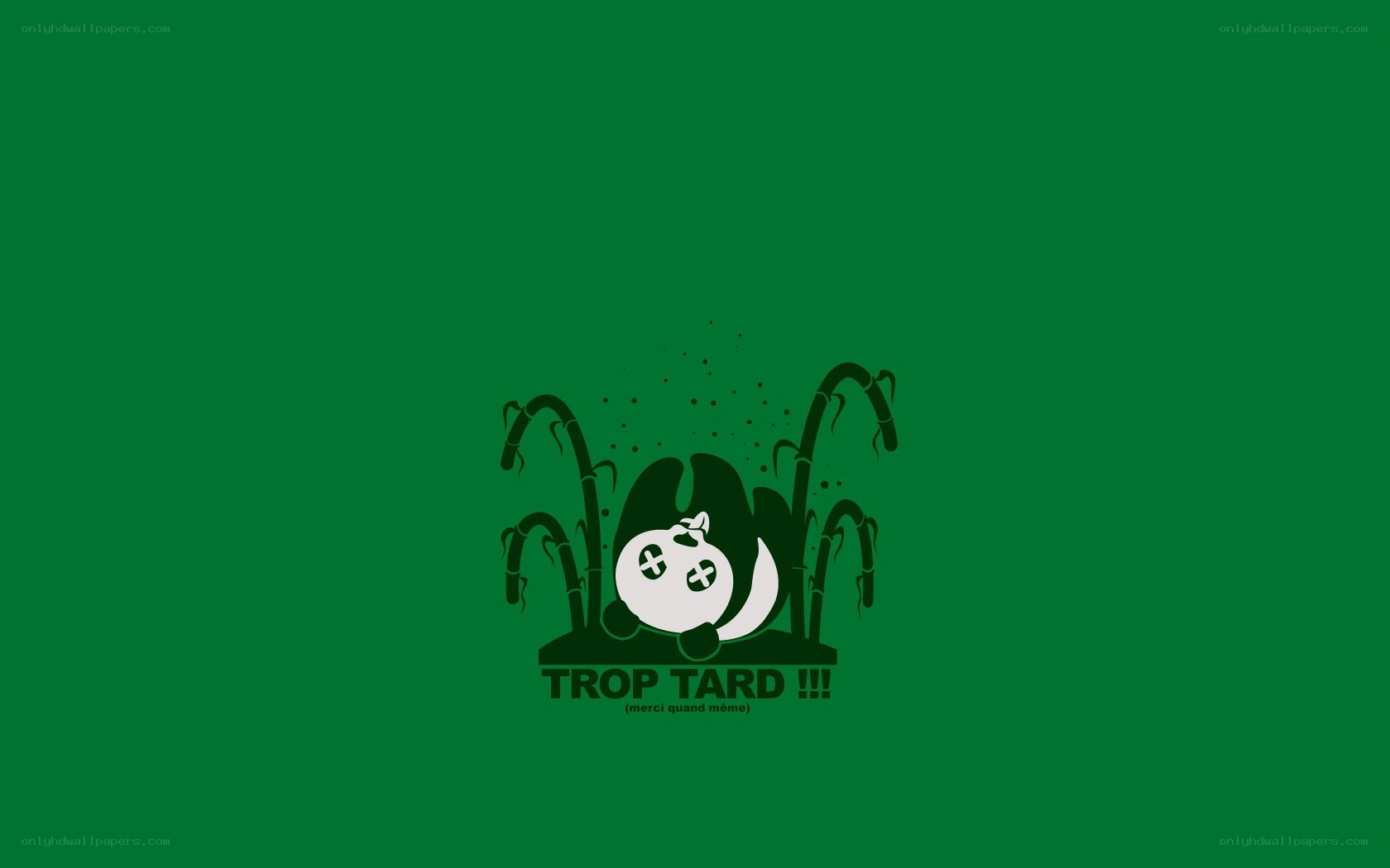 Trop Tard logo with panda