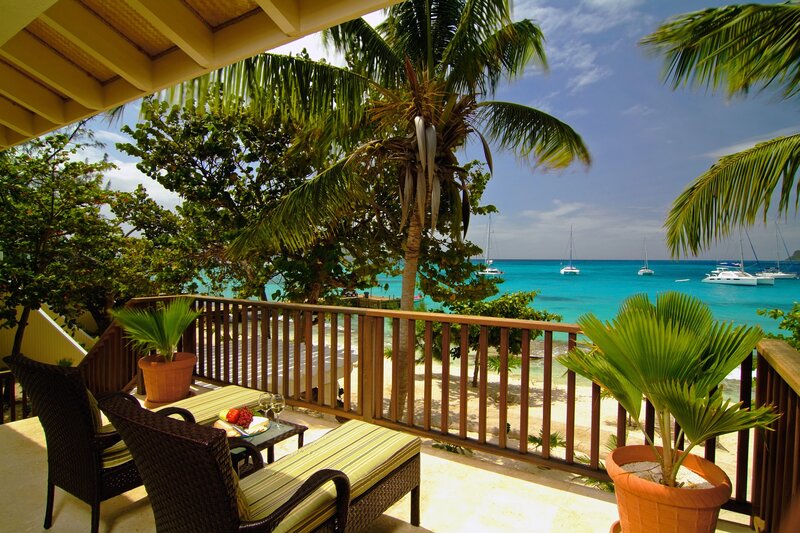 Tropical balcony with ocean view