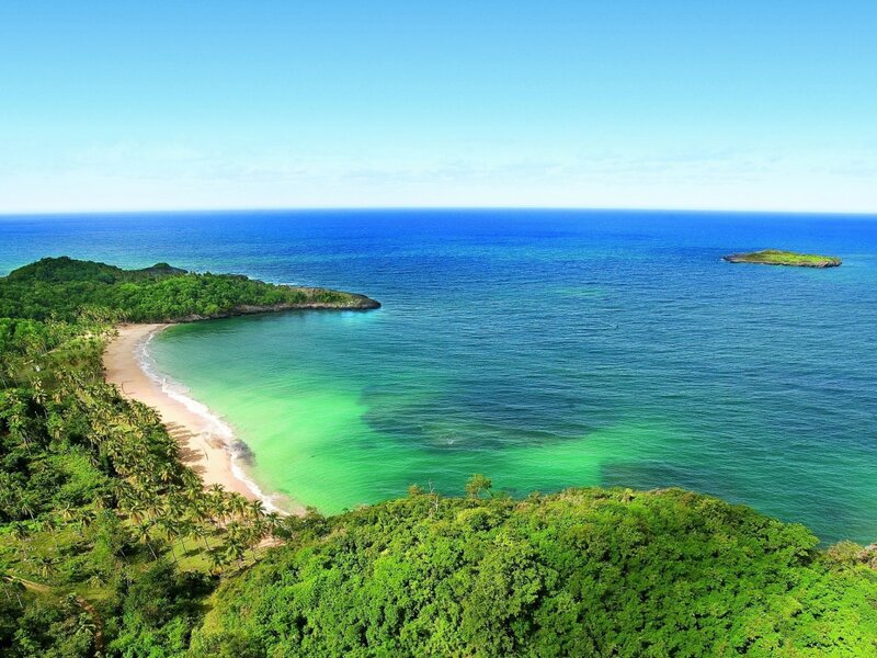 Tropical Bay with Beach — Blue, Serene, Afternoon, Photograph, Ocean