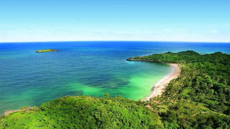 Tropical Bay with Beach — Blue