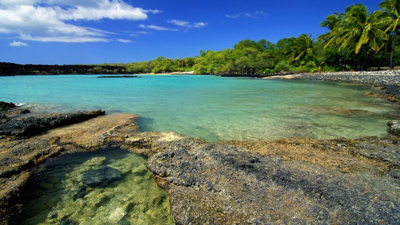 tropical bay with clear water