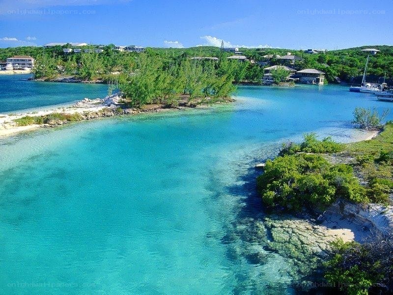 tropical bay with clear water