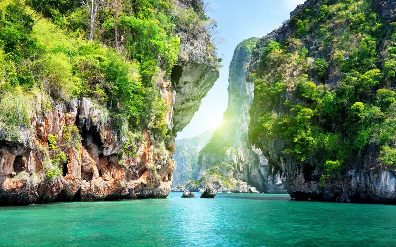 Tropical Bay with Cliffs