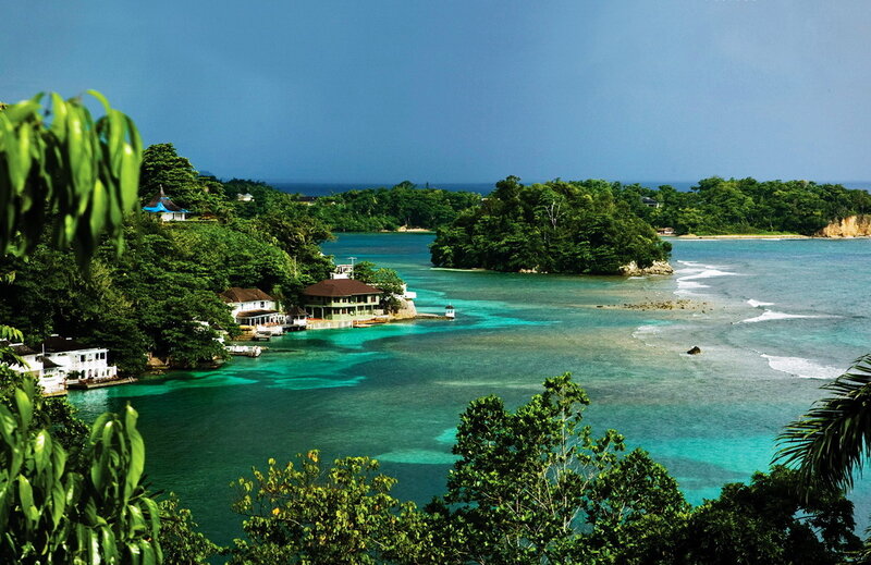 Tropical Bay with Houses