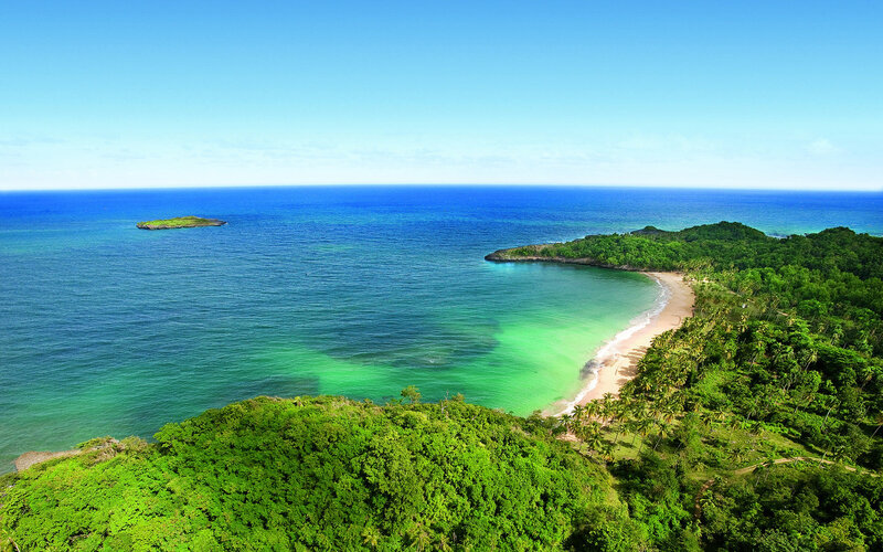 Tropical Bay with Island