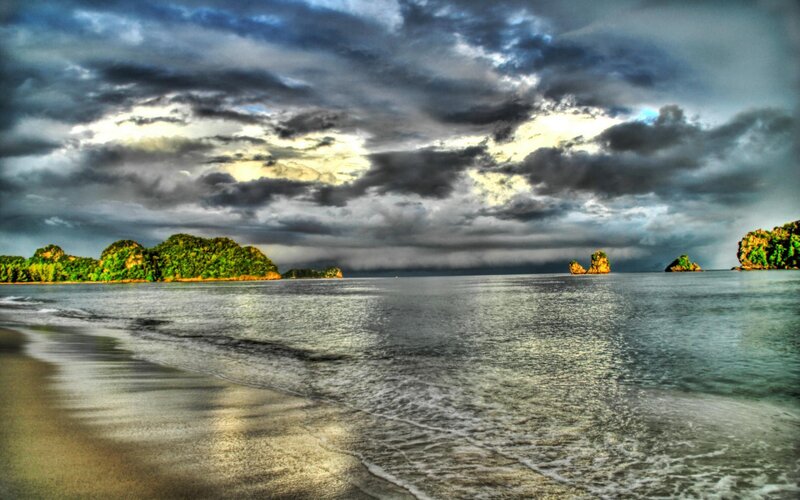Tropical Bay with Islands — Blue, Dramatic