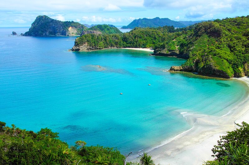 Tropical Bay with Islands — Blue, Serene