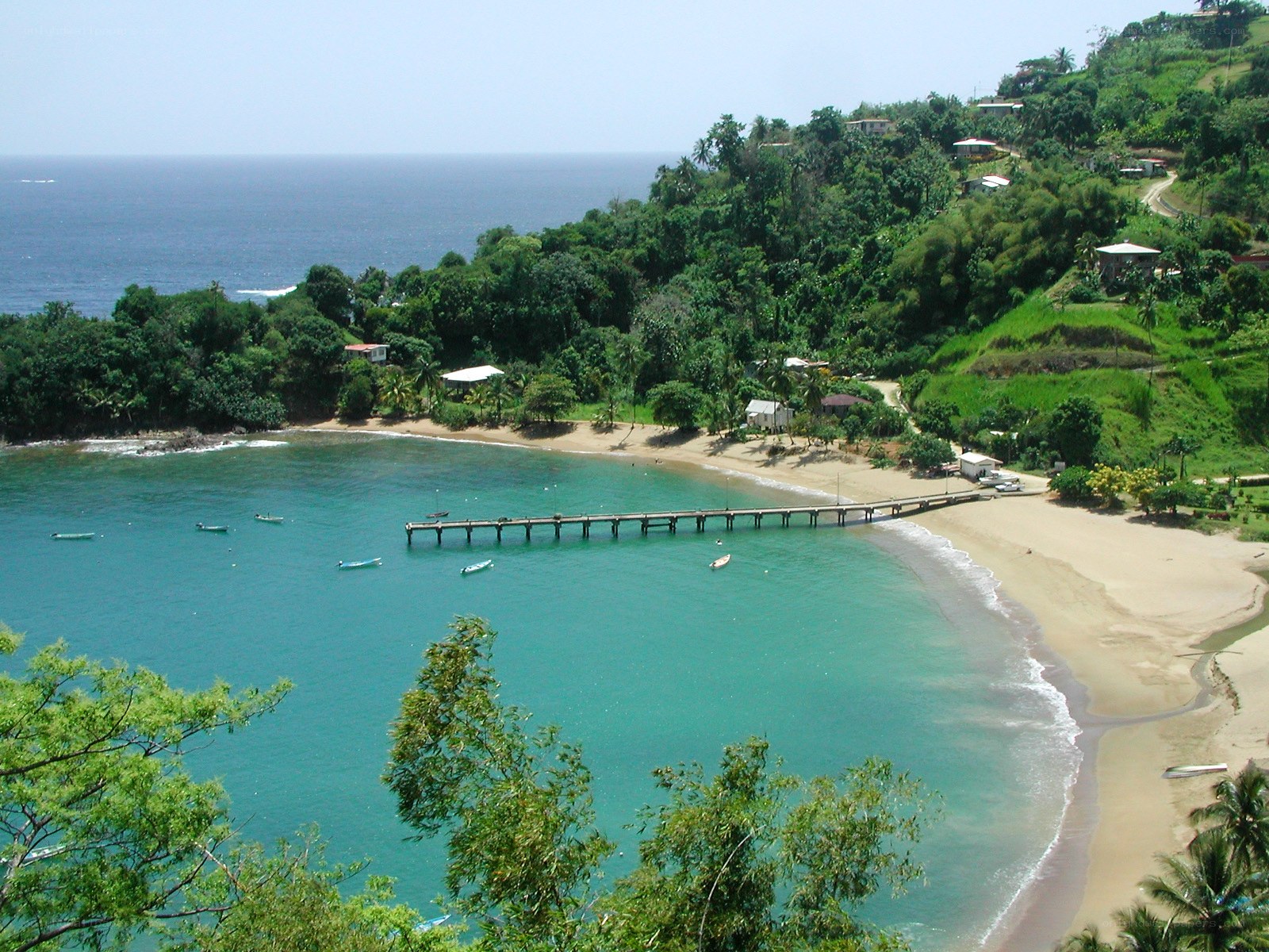 tropical bay with pier
