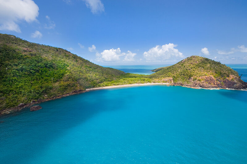 Tropical Bay with Sandy Beach — Blue
