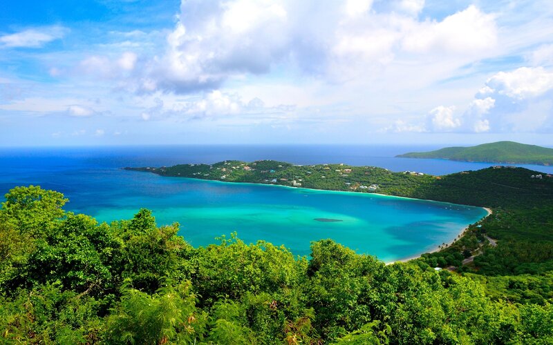 tropical bay with turquoise water