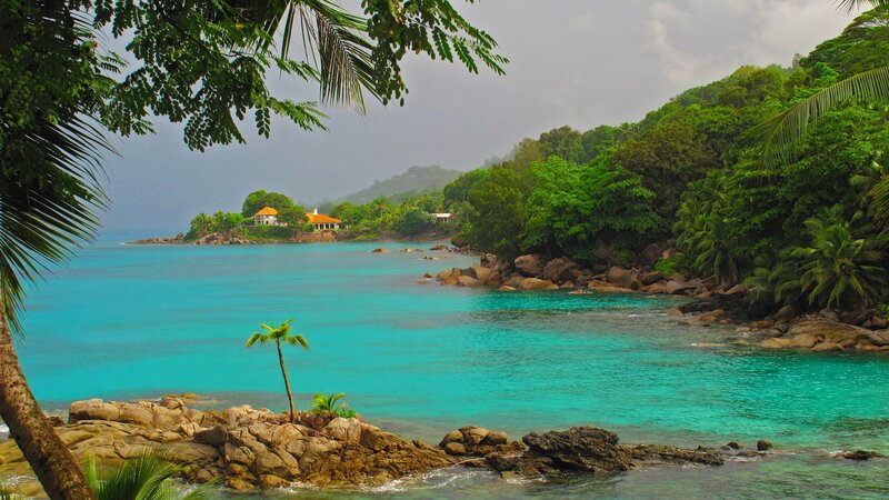 tropical bay with turquoise water