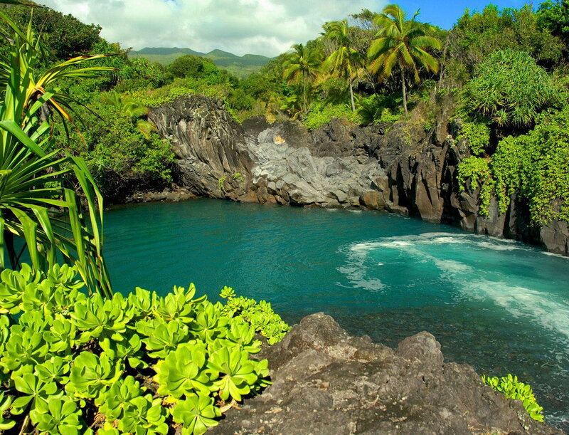 Tropical Bay with Turquoise Water — Blue