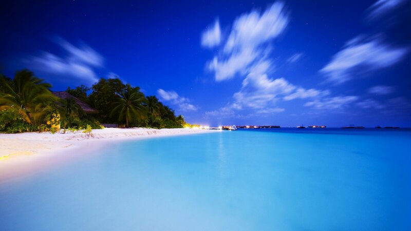 Tropical Beach at Night — Ocean