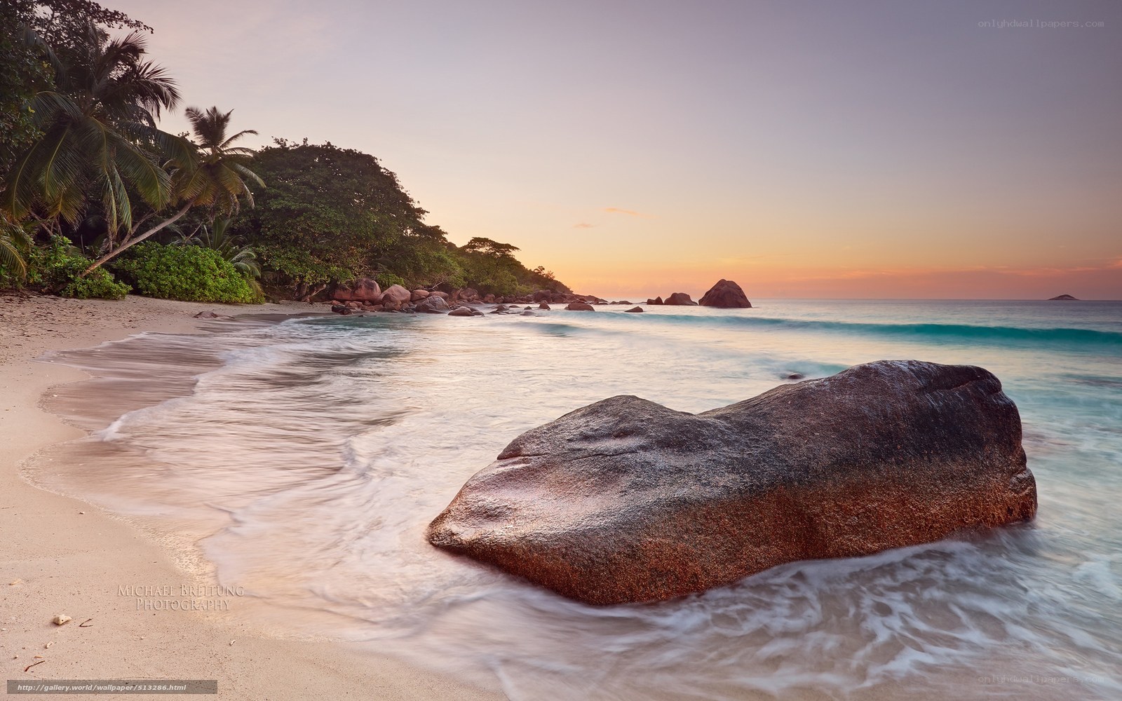 Tropical beach at sunset
