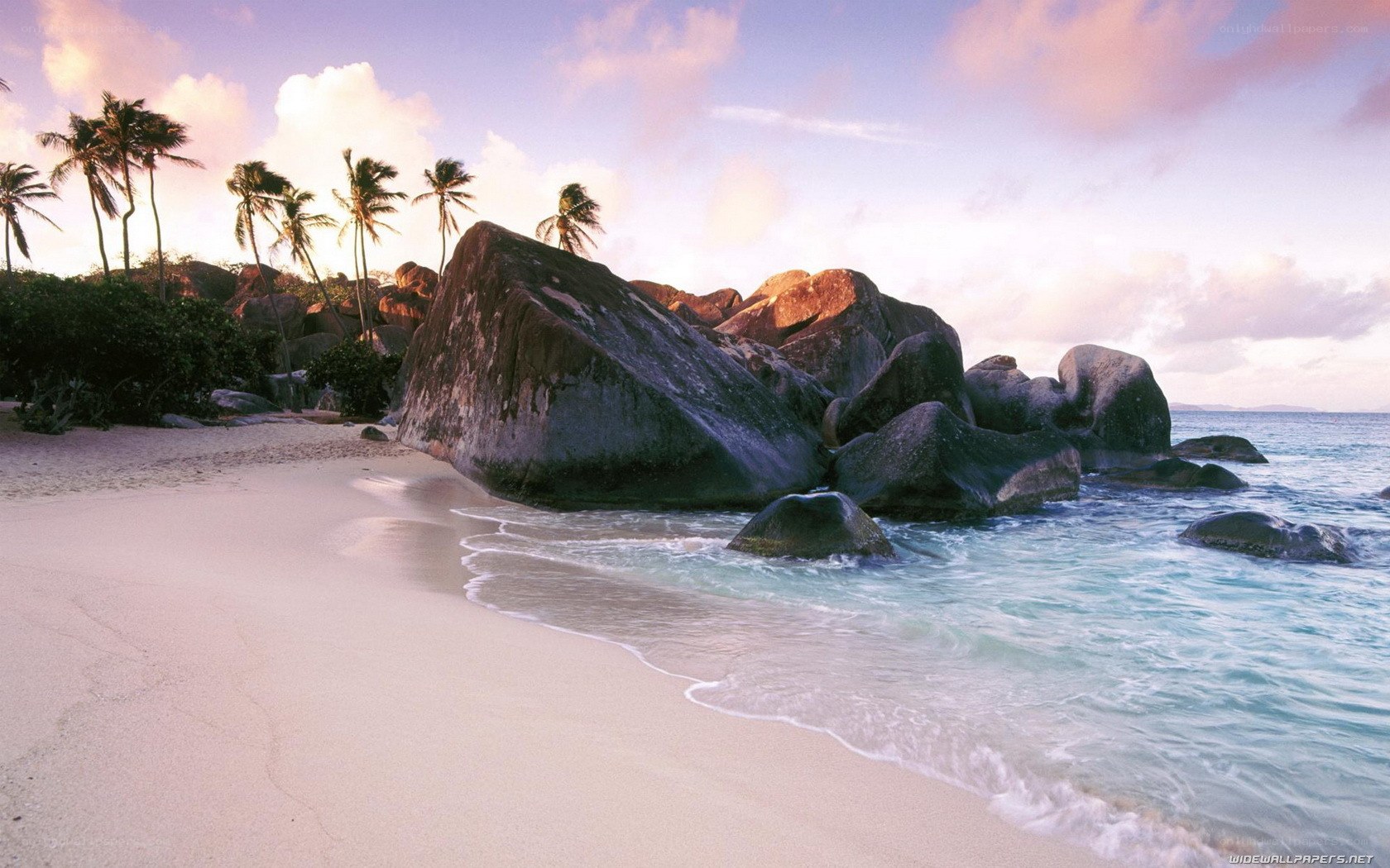 tropical beach at sunset