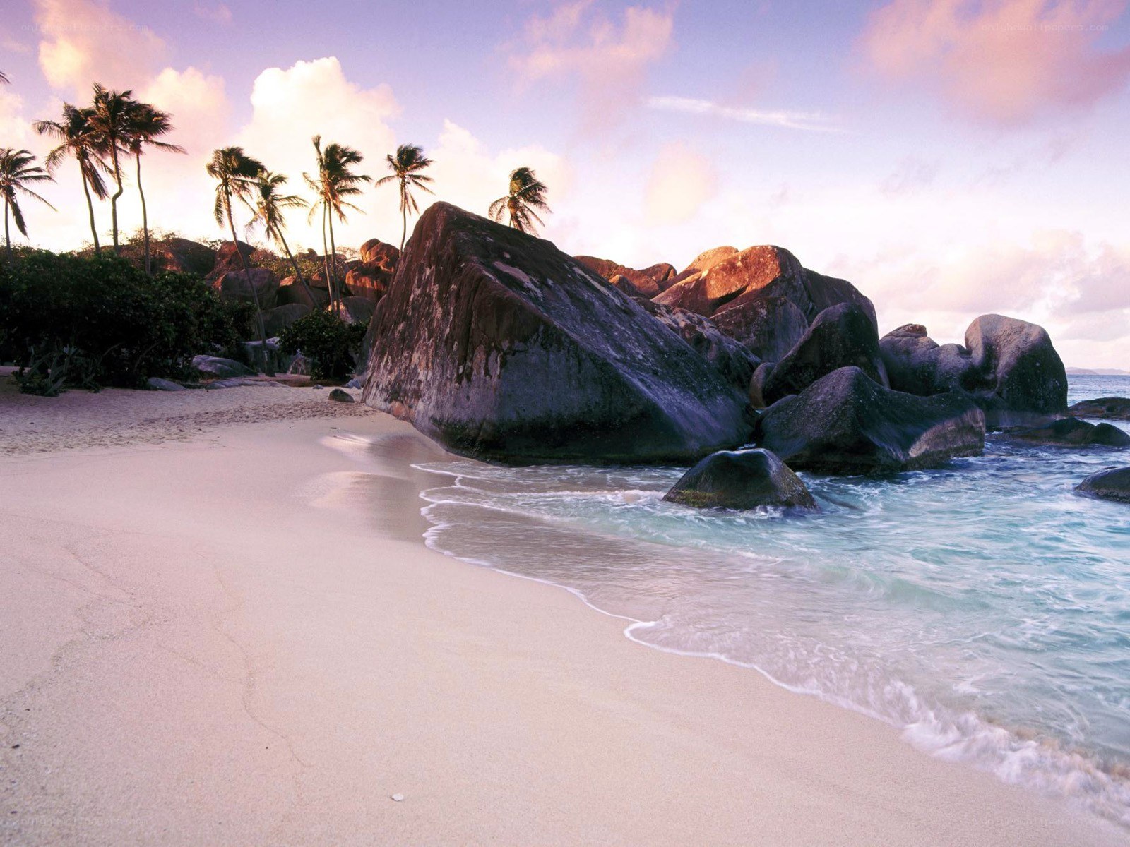 tropical beach at sunset