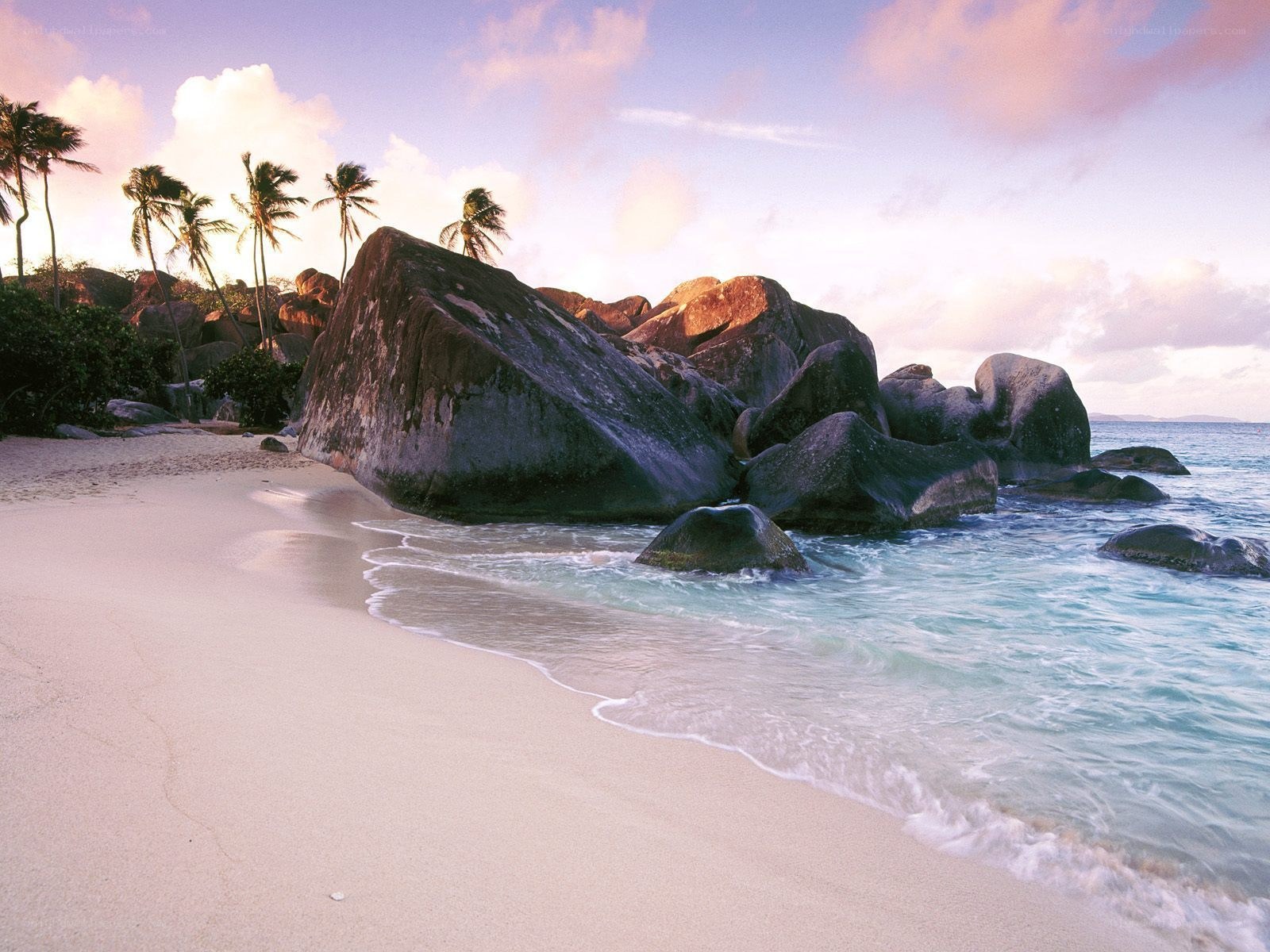 tropical beach at sunset