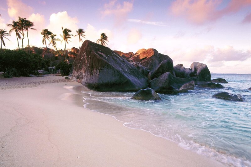 tropical beach at sunset