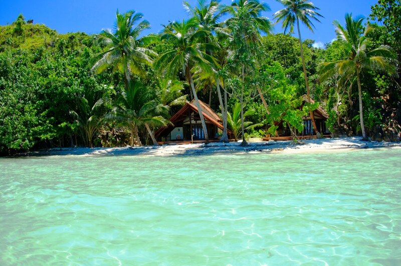 Tropical Beach Bungalow — Blue