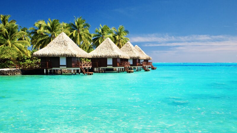 Tropical beach bungalows