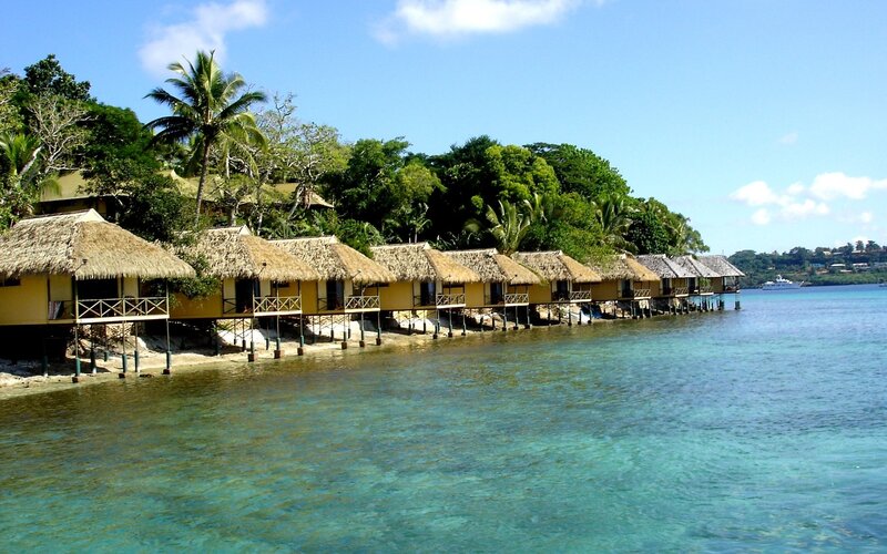 Tropical beach bungalows