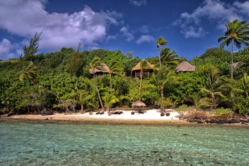 Tropical Beach Bungalows — Blue, Serene, Afternoon
