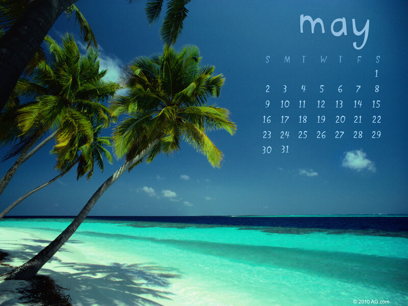 tropical beach calendar