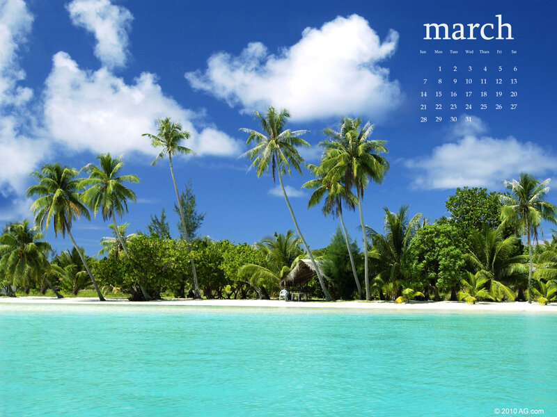 tropical beach calendar