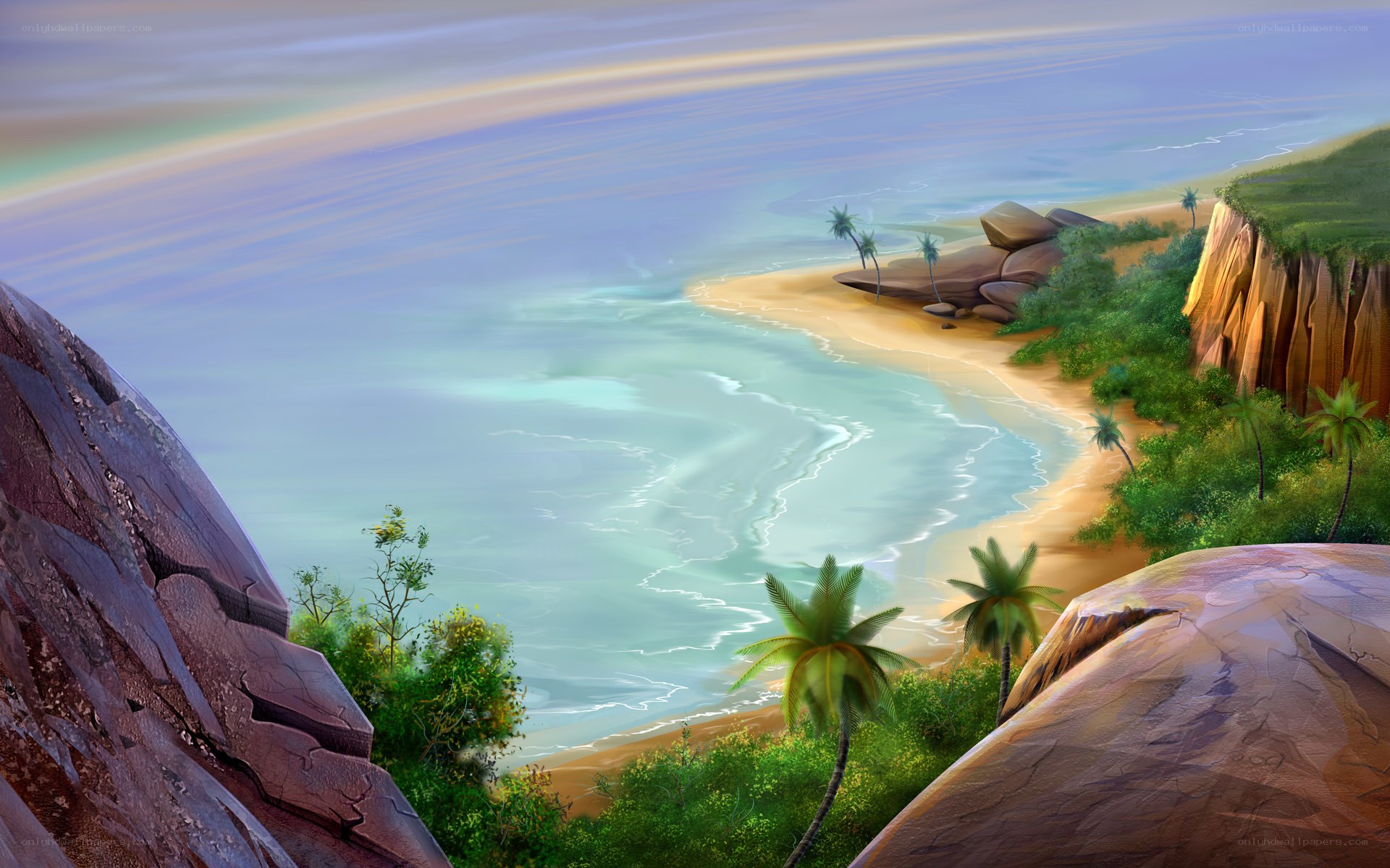 tropical beach cove