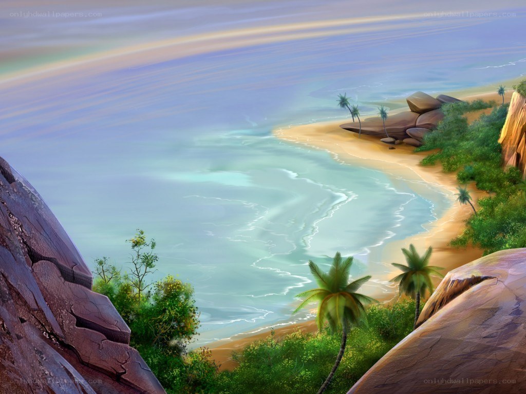 tropical beach cove