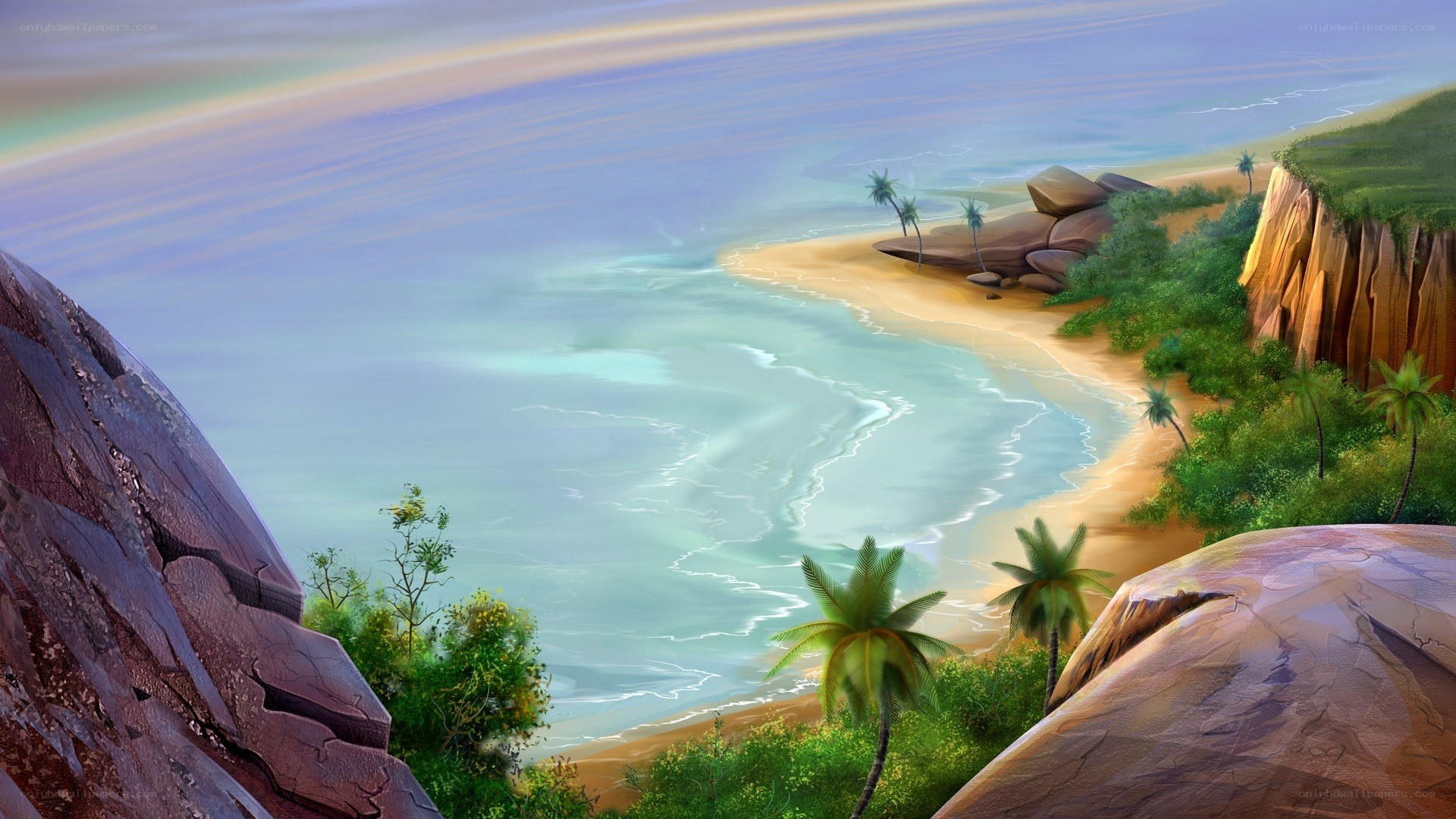 tropical beach cove