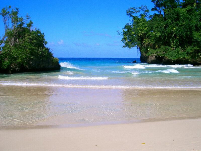 Tropical Beach Cove — Blue, Serene, Afternoon, Photograph, Ocean