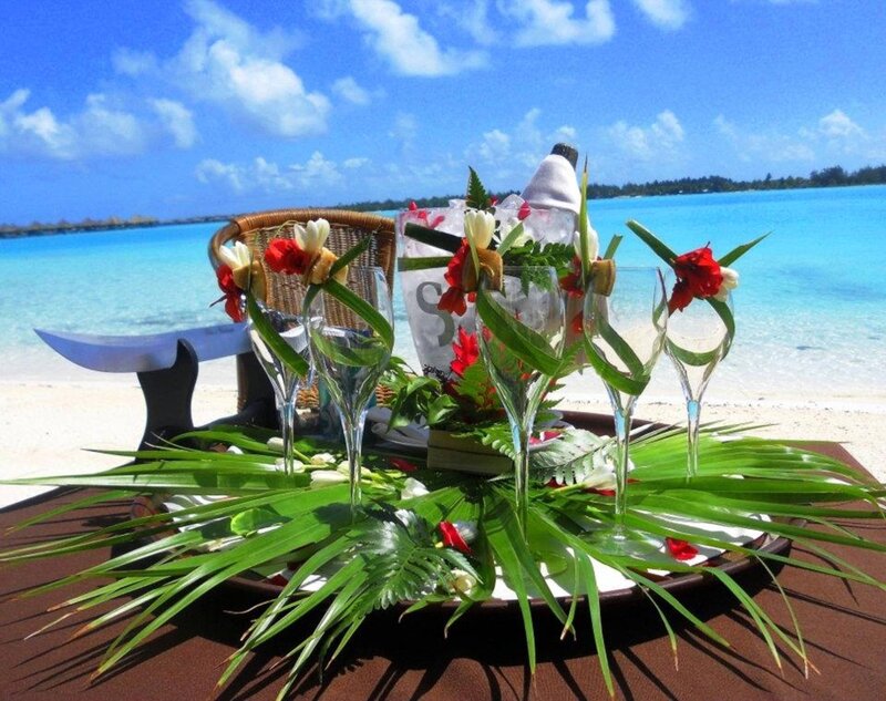 Tropical Beach Dinner Setup
