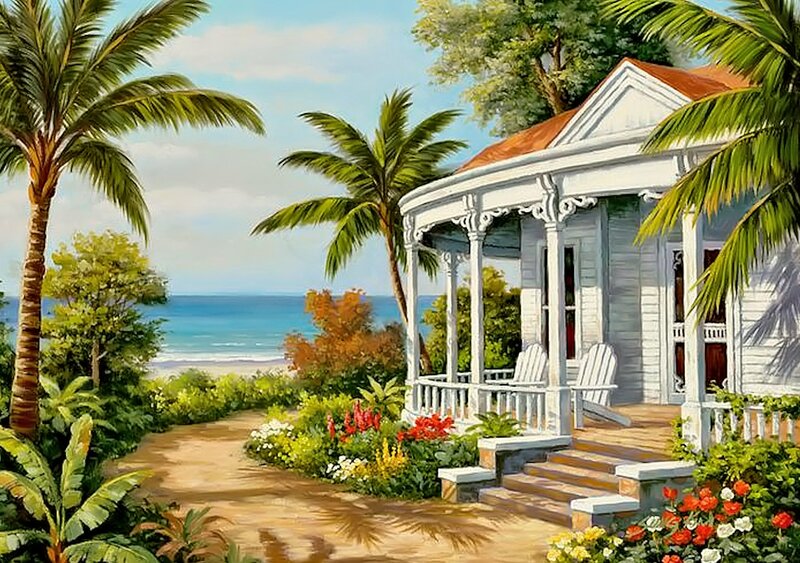Tropical Beach House — White