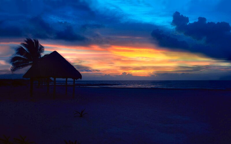 Tropical Beach Hut — Blue, Dramatic
