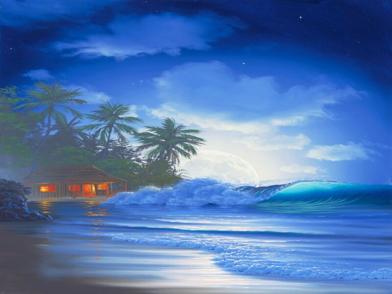 Tropical Beach Hut — Blue