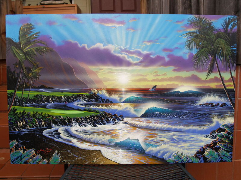 Tropical Beach Landscape — Blue, Dramatic