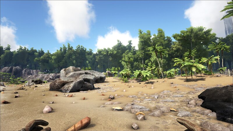 Tropical Beach Landscape — Blue, Serene, Afternoon, 3d Render, Rocks