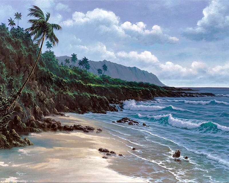 Tropical Beach Landscape — Blue