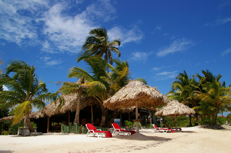 Tropical Beach Lounge — Blue, Serene, Afternoon