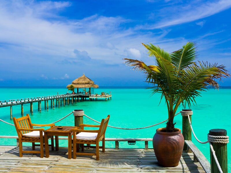 Tropical Beach Pavilion — Blue
