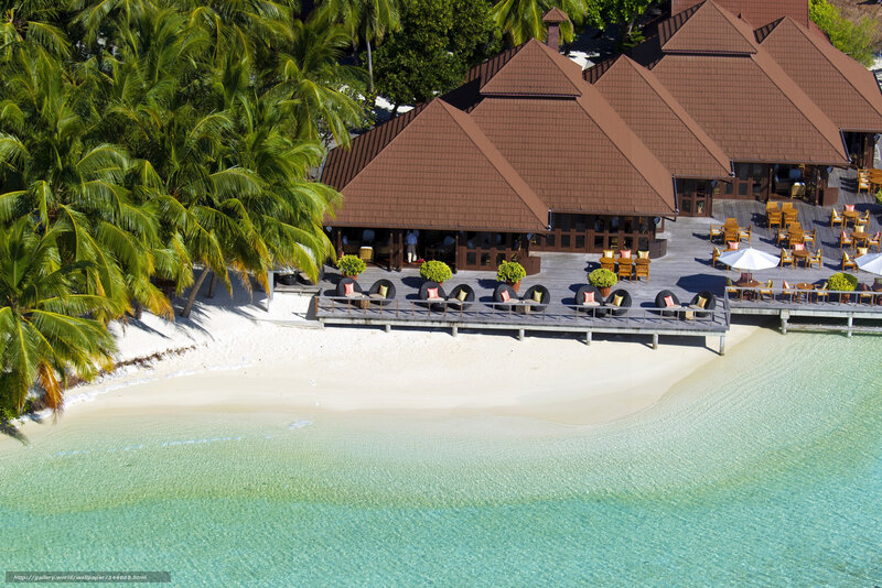 tropical beach resort aerial view