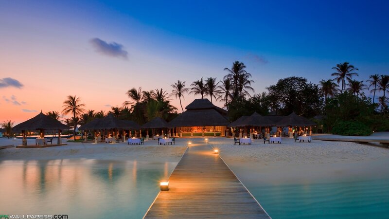 Tropical Beach Resort — Blue, Serene, Sunset