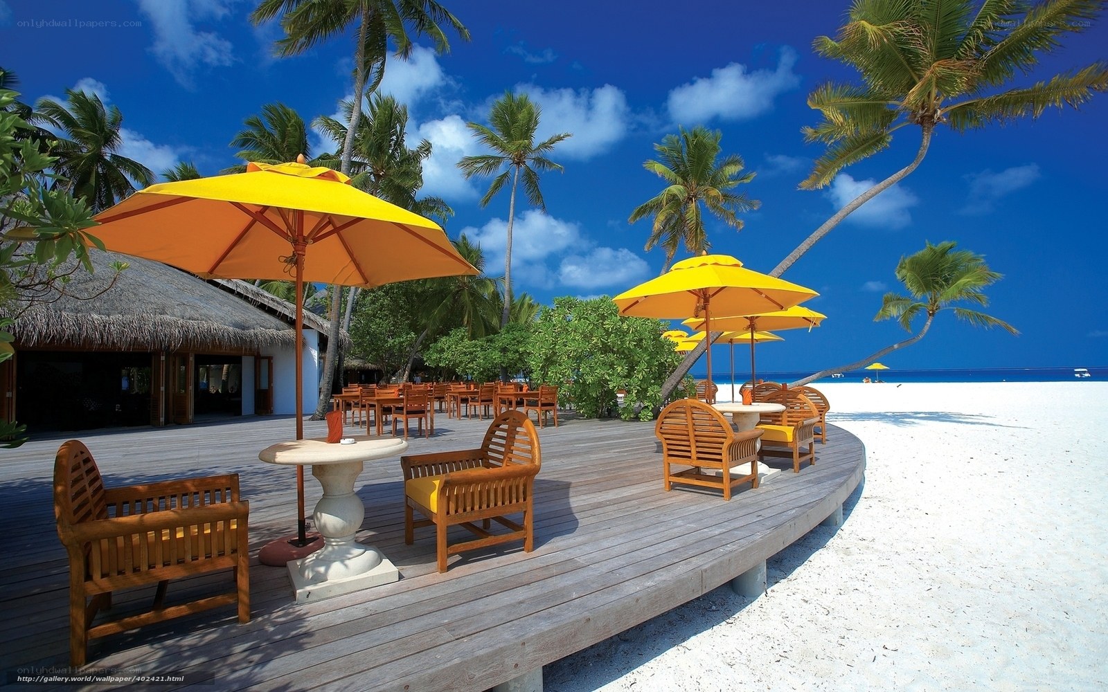 Tropical beach resort seating