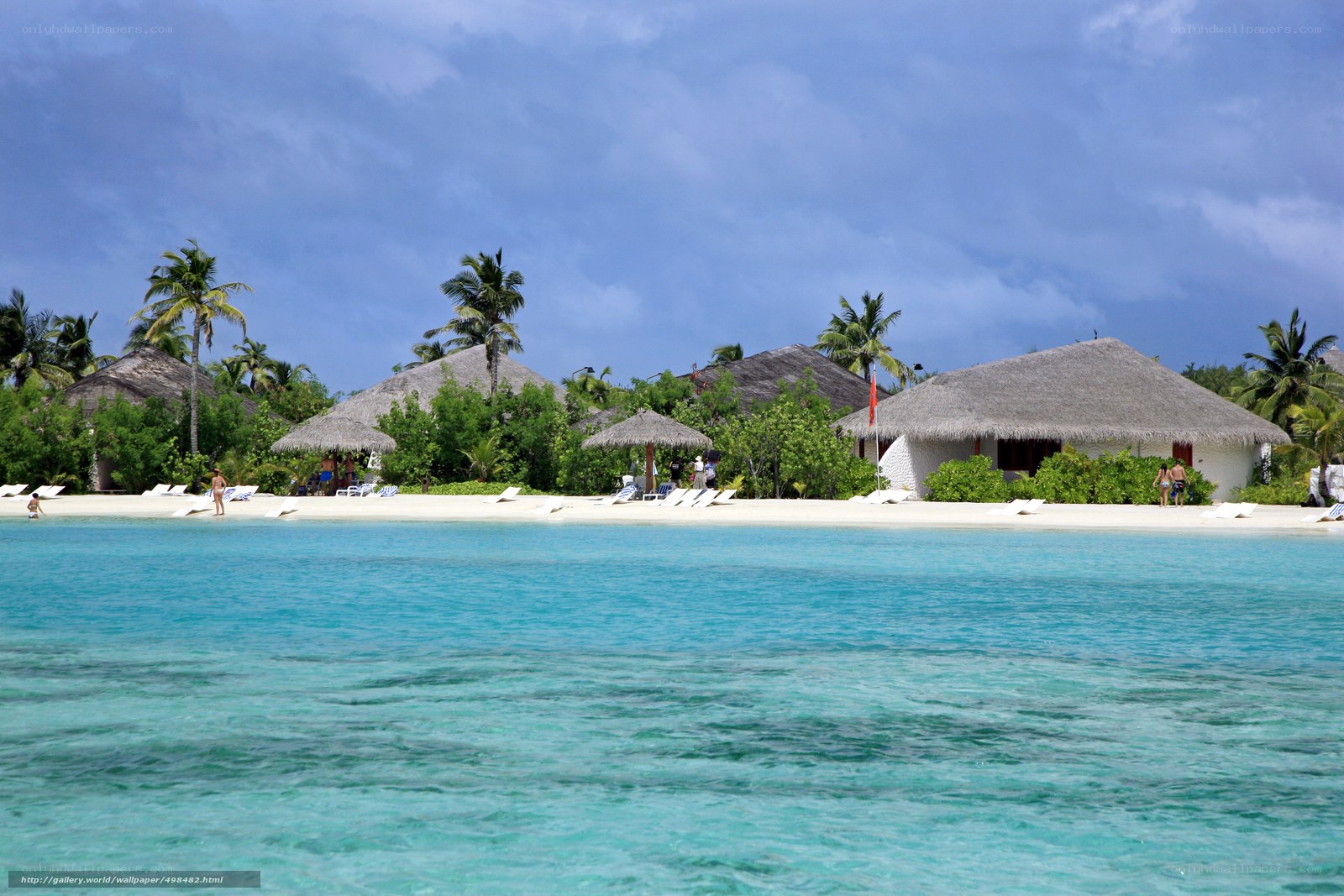 Tropical beach resort with bungalows