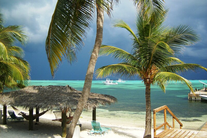 Tropical Beach Scene — Blue, Dramatic, Afternoon