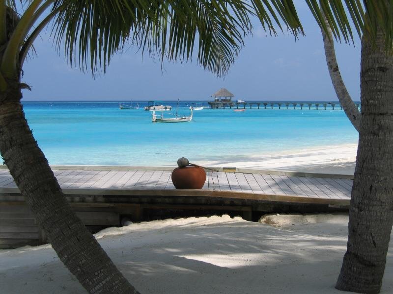 Tropical Beach Scene — Blue, Serene