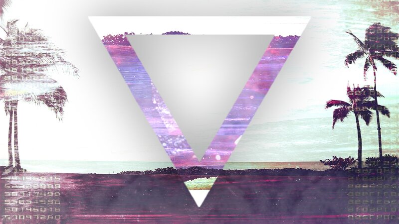 Tropical Beach Scene — Purple